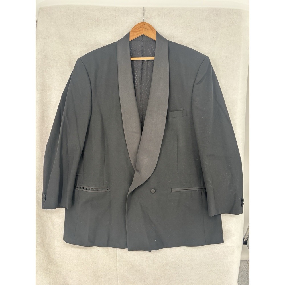Michelangelo Mens Tuxedo Jacket 48L Black Satin Lapel Classic Wedding Prom Party